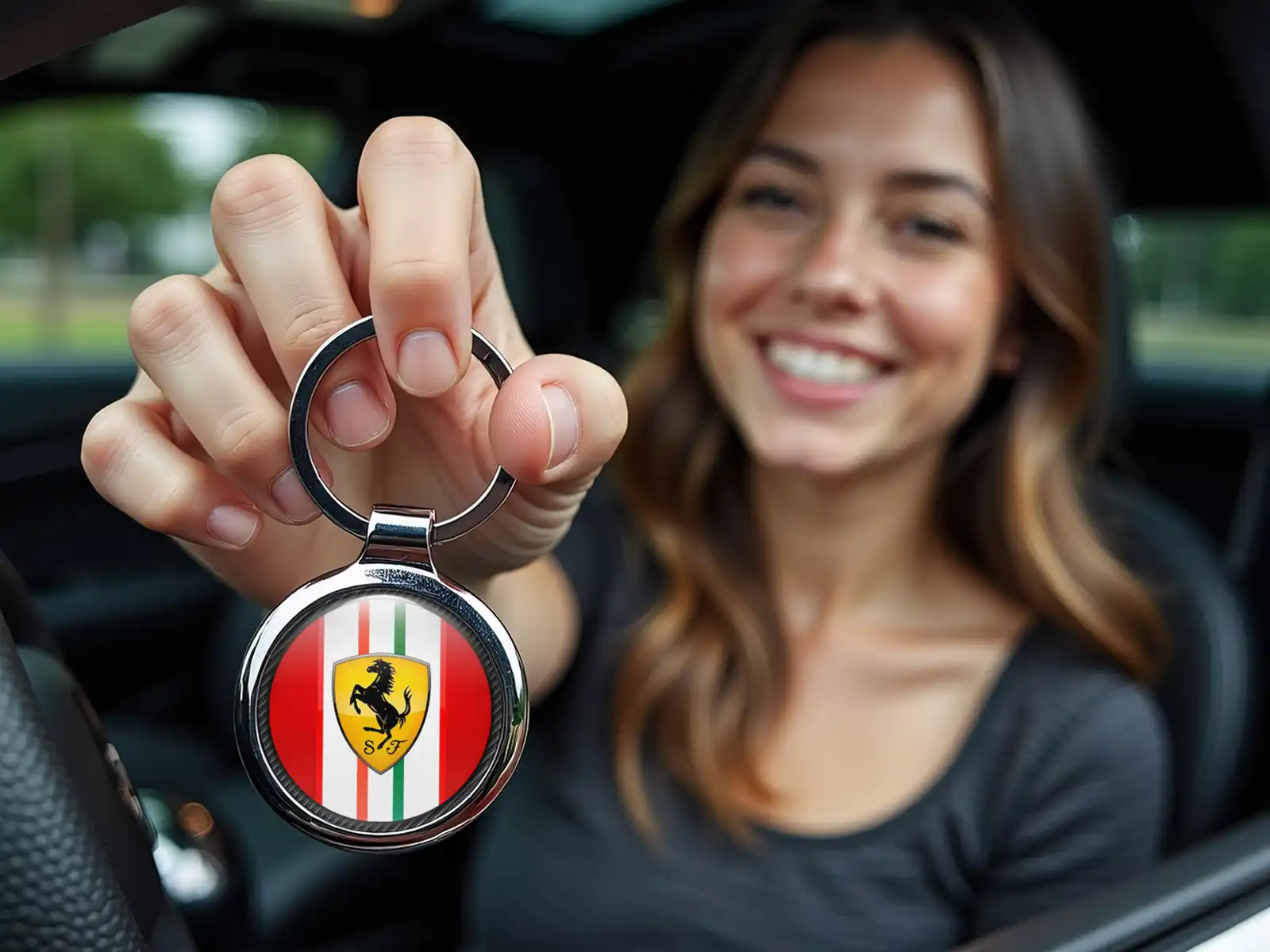 Ferrari Porte-clés Design Durable en Alliage